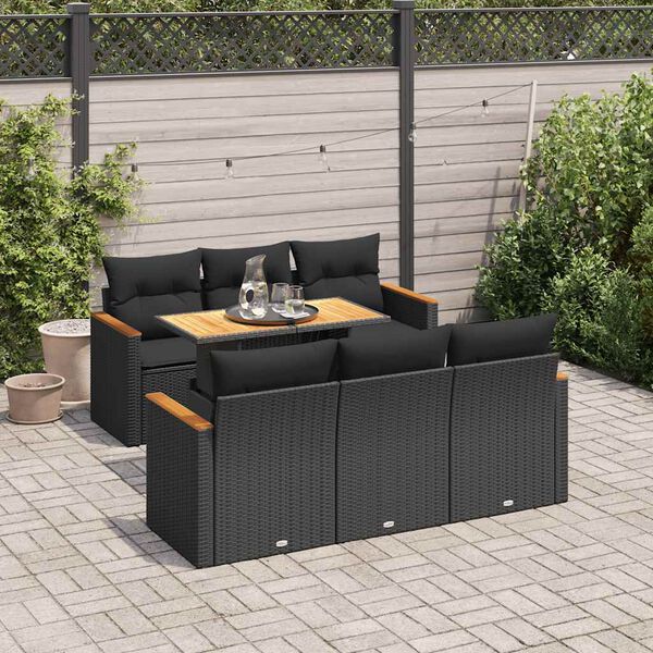 vidaXL Garden Sofa Set Black