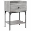 vidaXL Bedside Table Set of 2 Grey Sonoma Engineered Wood, Iron Medium