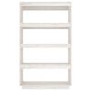 vidaXL Book Cabinet White Solid pine wood Medium Book Cabinet