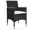 vidaXL Dining Set Black, Cream White