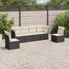 vidaXL Garden Sofa Set Black, Cream White