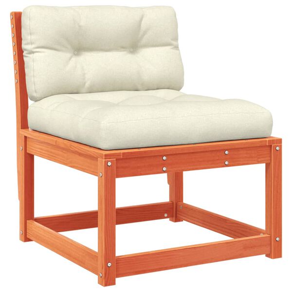 vidaXL Garden Sofa Wax brown Solid pine wood, Polyester Modular