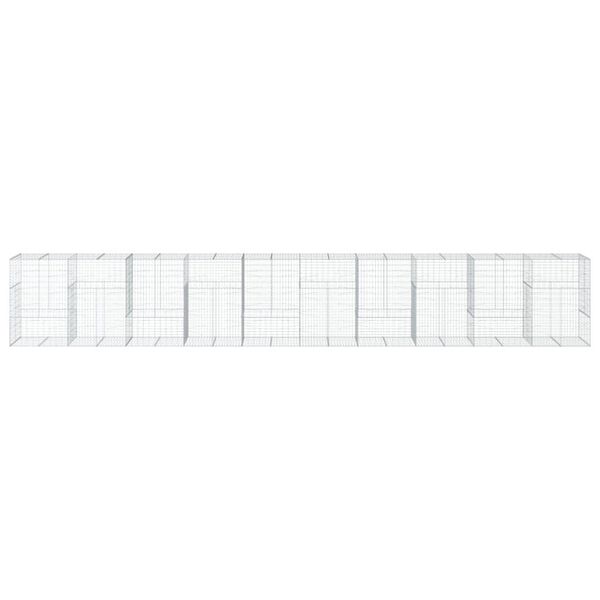 vidaXL Gabion Basket Silver Galvanized iron wire Large