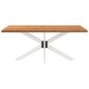 vidaXL Dining Table Light brown Oak wood, Powder-coated steel