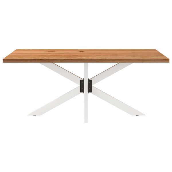 vidaXL Dining Table Light brown Oak wood, Powder-coated steel
