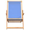 vidaXL Beach Chair Blue Teak wood, Polyester Medium Foldable