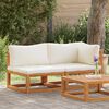 vidaXL Sofa Set Cream White, Natural Wood