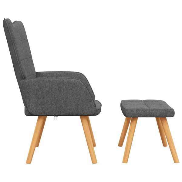 vidaXL Relaxing Chair With Stool Dark Grey