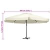 vidaXL Garden Parasol Sand White Polyester with PA coating, Aluminum, Steel