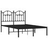 vidaXL Bed Frame Black Powder-Coated Steel Small Double Bed Frame