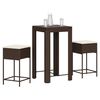 vidaXL Garden Bar Set Brown Poly Rattan Compact UV-resistant materials