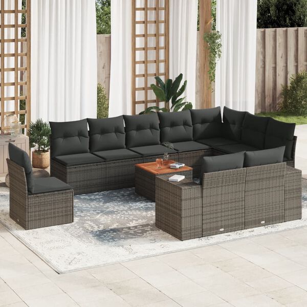 vidaXL Garden Sofa Set Gray