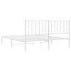 vidaXL Bed Frame White Steel Full Bed Frame Rectangular Traditional