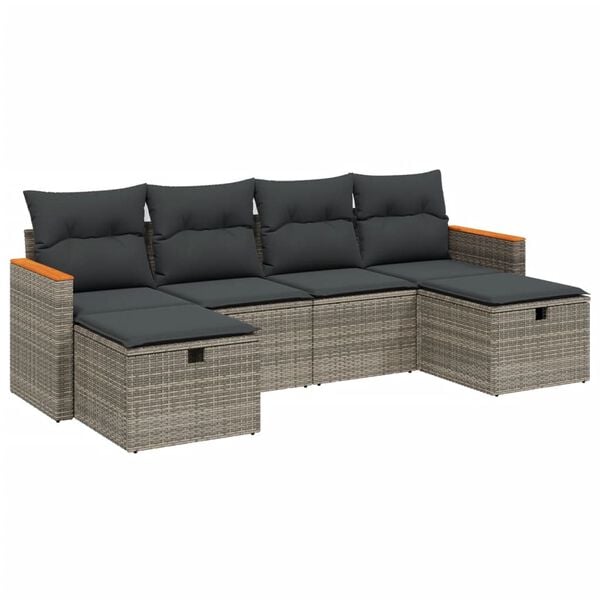 vidaXL Garden Sofa Set Grey PE rattan Large Modular Garden Sofa Set