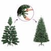 vidaXL Artificial Half Christmas Tree Green and white PVC, steel
