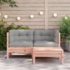 vidaXL Patio Sofa with Cushions and Footstool 2-Seater