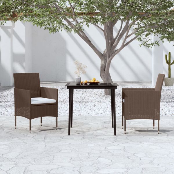 vidaXL Garden Dining Set Brown and black
