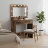 vidaXL Dressing Table Smoked Oak 78.5 x 41 x 135 cm Engineered wood