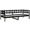 vidaXL Day Bed Black Solid pine wood Twin Day Bed Rectangular Rustic