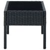 vidaXL Garden Table Black PE rattan, steel, glass Medium Durable