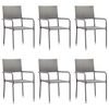 vidaXL Garden Dining Set Grey and Black Poly Rattan, Steel, Tempered Glass