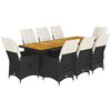 vidaXL Bistro Set Black, Cream Poly Rattan 10-seater Bistro Set