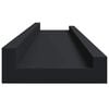 vidaXL Frame Ledge Shelf Set of 2 Black MDF 31.5 in Wall mounting