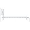 vidaXL Bed Frame White Steel 47.2x78.7 in Bed Frame Rectangular