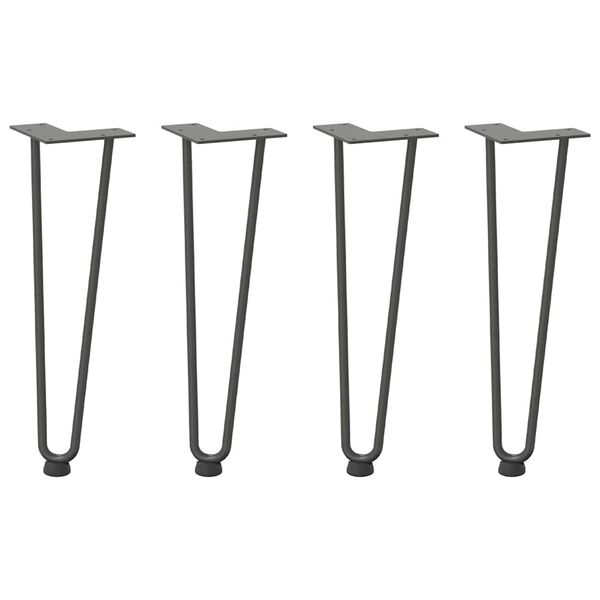 vidaXL Hairpin Table Leg Anthracite Solid powder-coated steel Standard