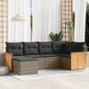 vidaXL Garden Sofa Set Grey PE rattan, powder-coated steel Medium