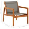 vidaXL Garden Chair Grey Solid eucalyptus wood and textilene Medium