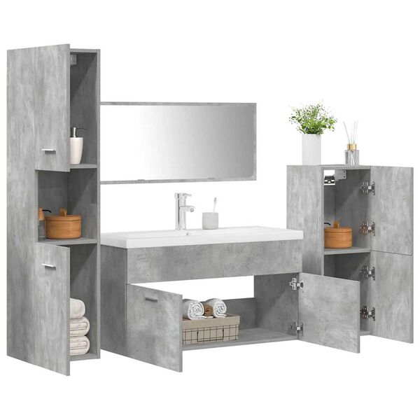vidaXL Bathroom Furniture Set Bathroom Vanity Set Rectangular Modern