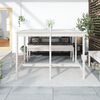 vidaXL Garden Table White Solid Pine Wood Large Durable Garden Table
