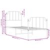 vidaXL Bed Frame White Powder-Coated Steel Small Single Bed Frame