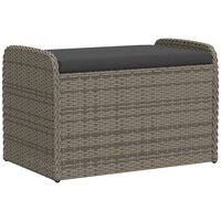 vidaXL Storage Bench with Cushion Gray 31.5"x20.1"x20.5" Poly Rattan