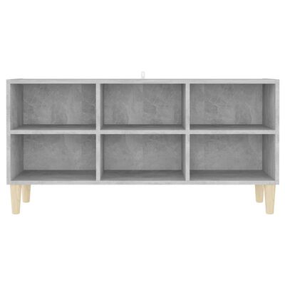 vidaXL TV Cabinet with Solid Wood Legs Concrete Gray 40.7"x11.8"x19.7"