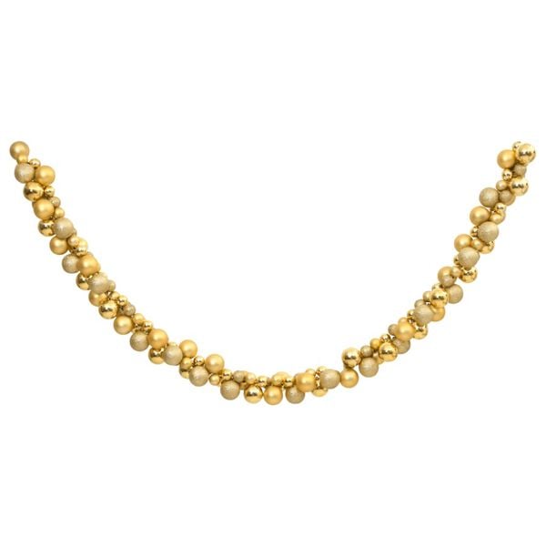 vidaXL Christmas Balls Garland Gold Polystyrene 68.9 in long