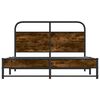 vidaXL Bed Frame Smoked Oak Steel, Engineered Wood Full Bed Frame