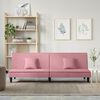 vidaXL Sofa Bed Pink Velvet (100% polyester), plywood Full-Size