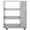 vidaXL Storage Cabinet Concrete gray Engineered wood Rollable