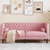 vidaXL Chesterfield Sofa with Bolsters 2-Seater Pink Velvet