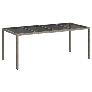vidaXL Garden Table Grey 74.80 x 35.43 x 29.53 in Poly Rattan
