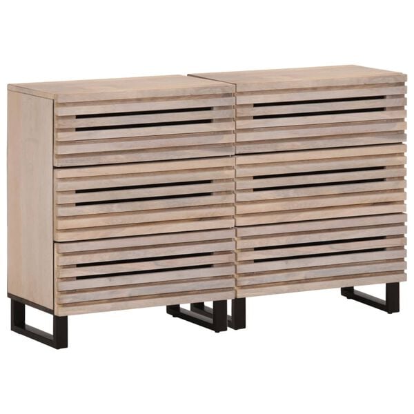 vidaXL Sideboard Bleached Wood Solid Mango Wood Medium Sideboard