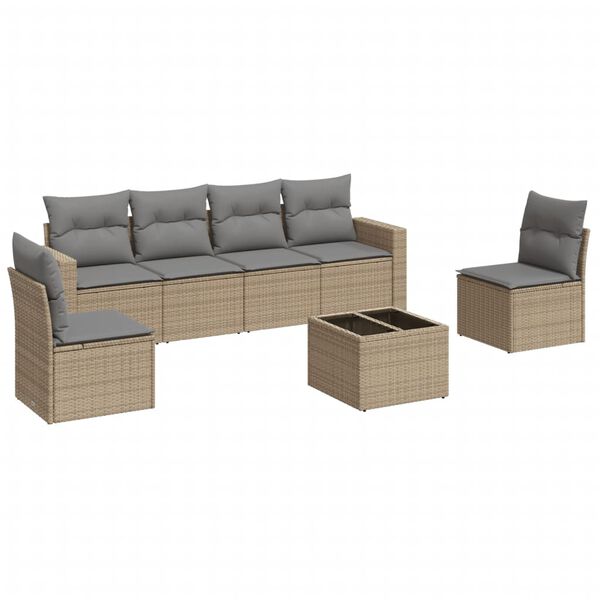 vidaXL Garden Sofa Set Beige, Light Grey