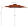 vidaXL Garden Parasol Terracotta Polyester, Aluminum Large Collapsible