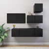 vidaXL TV Cabinet Set Black Engineered wood Large Wall mounting