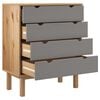 vidaXL Drawer Cabinet Brown and Grey Solid Pine Wood, Engineered Wood