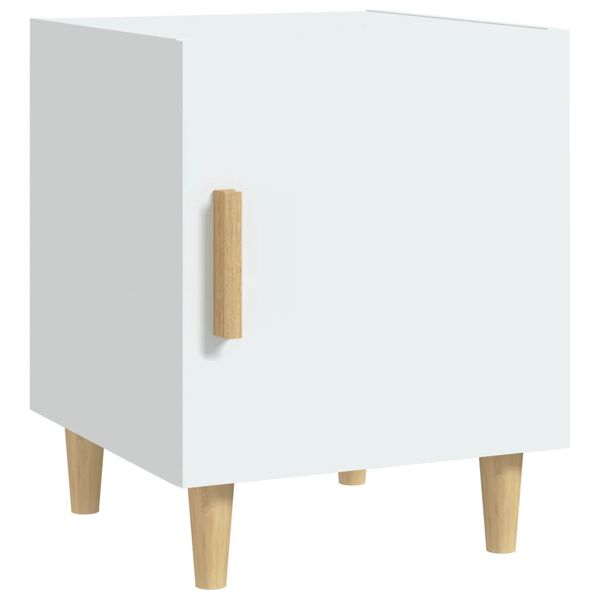 vidaXL Bedside Cabinet Set of 2 White Engineered wood Medium
