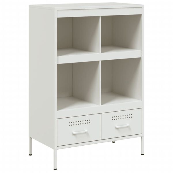 vidaXL Highboard White Cold-rolled steel Small White Highboard