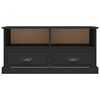 vidaXL TV Cabinet Black Engineered Wood Medium TV Cabinet Rectangular